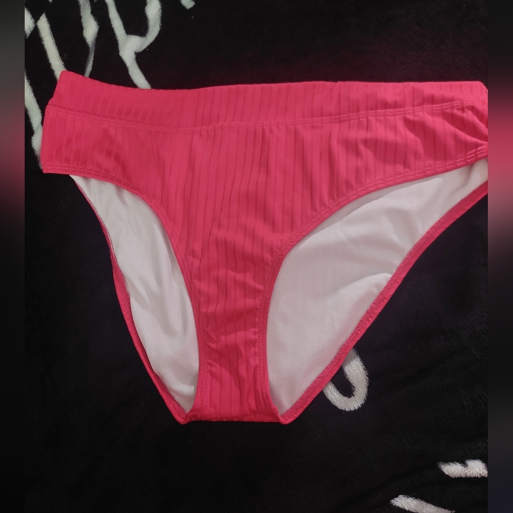 Nwt Decree bikini bottom pink high rise XL